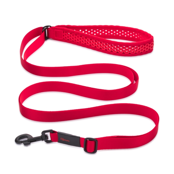 SOFTY Leine | Länge: 225-400cm | Breite: 3,8cm | Farbe: rot/rot